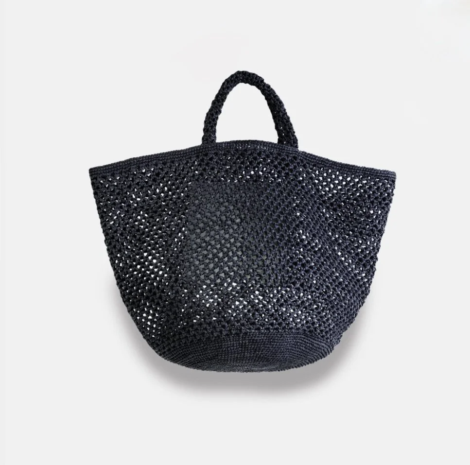Sans Arcidet – Kapity Lacy Raffia Tote in Nuit — Bell & Ford